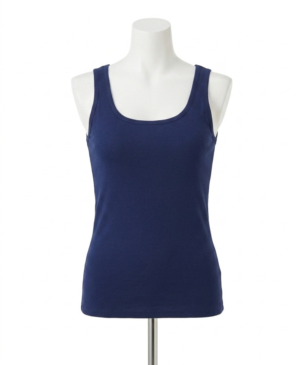 NEW FRENCH KYSS scoop neck tank top in navy